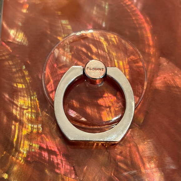 FLAUNT Square Orange Mother of Pearl iPhone 13 Case and Phone Ring - Picture 4 of 4